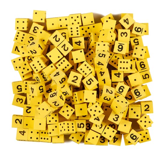 Koplow Games Yellow Foam Spot &#x26; Number Dice, 200ct.